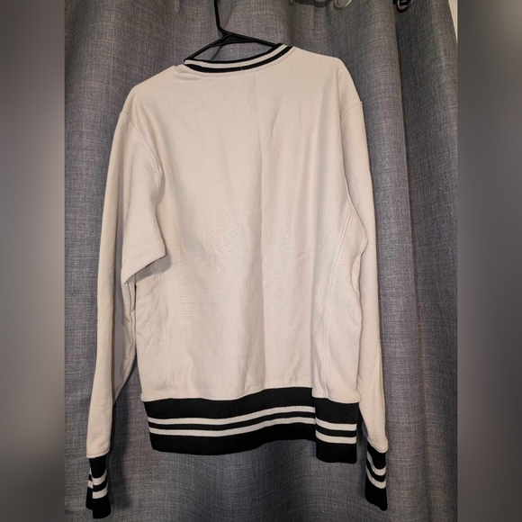 Champion vintage cream/black reverse weave crewneck sweatshirt size medium - Picture 2 of 4